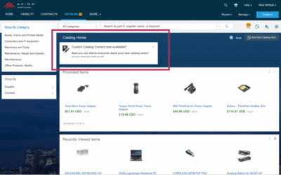 New ARIBA feature: Catalog Home Page Custom Content